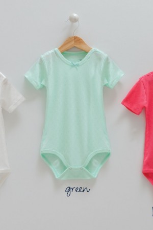 Caramell 3Lü Kısa Kollu Body Set Yeşil-Kırmızı-Beyaz