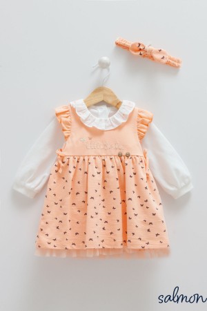 Caramell Turuncu Elbise & Beyaz Body Takımı - Renkli ve Konforlu