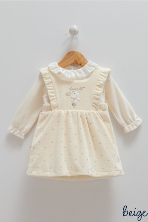 Caramell Krem Renk Bebek Elbisesi - Şıklığın ve Neşenin Buluştuğu An