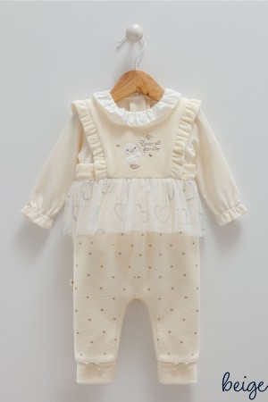 Caramell Krem Salopet Elbise - Bebeğinizin Tarzını Konuşturun!