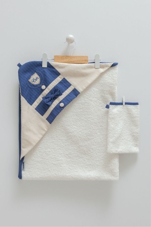 Erkek Bebek Banyo Havlusu Bebek Kesesi Hediye! Lacivert